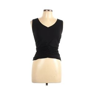 Kookla Black Ruched V Neck Tank Top L Large Womens
